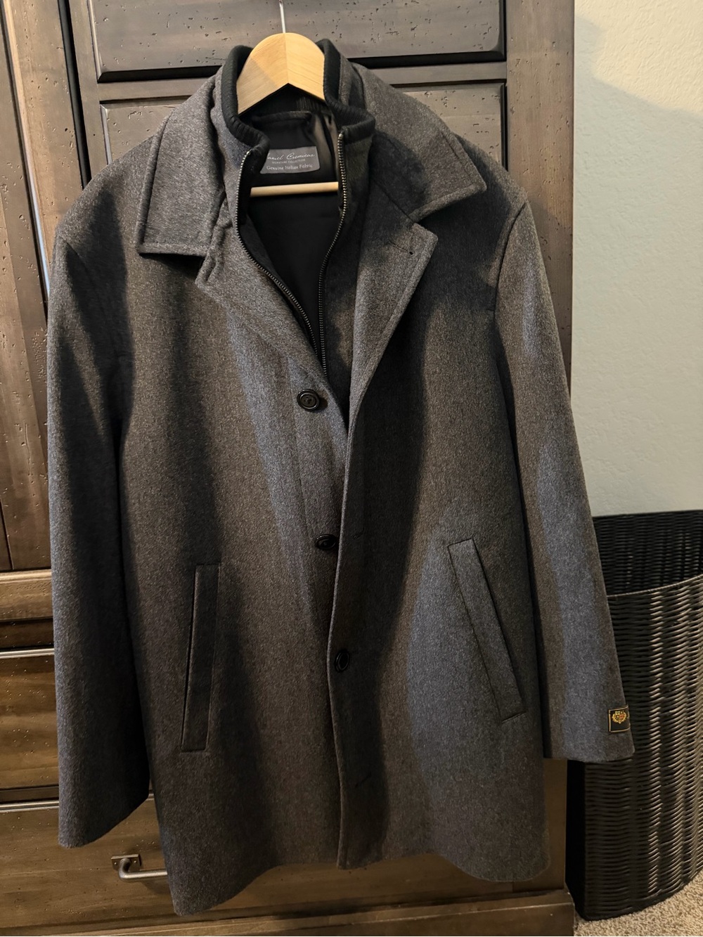 Daniel Cremieux Men's Dark Gray 2/4 Wool Pea Coat